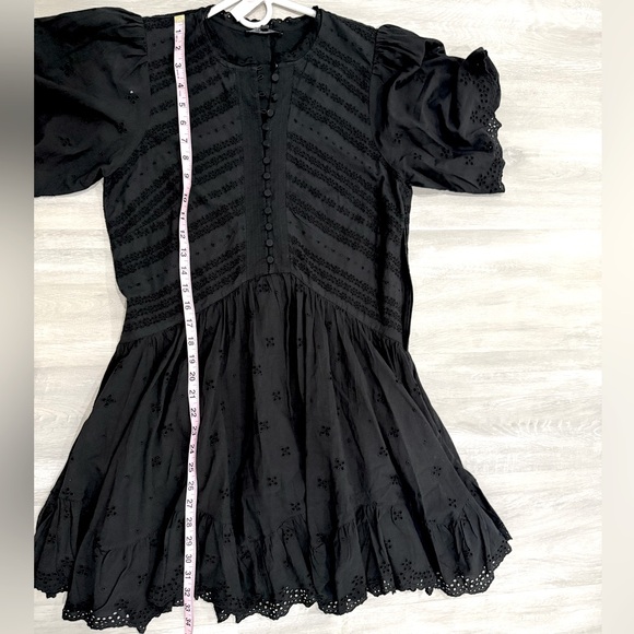 NEW Madewell Eyelet Flutter Sleeve Mini Dress in Cotton - Picture 6 of 7